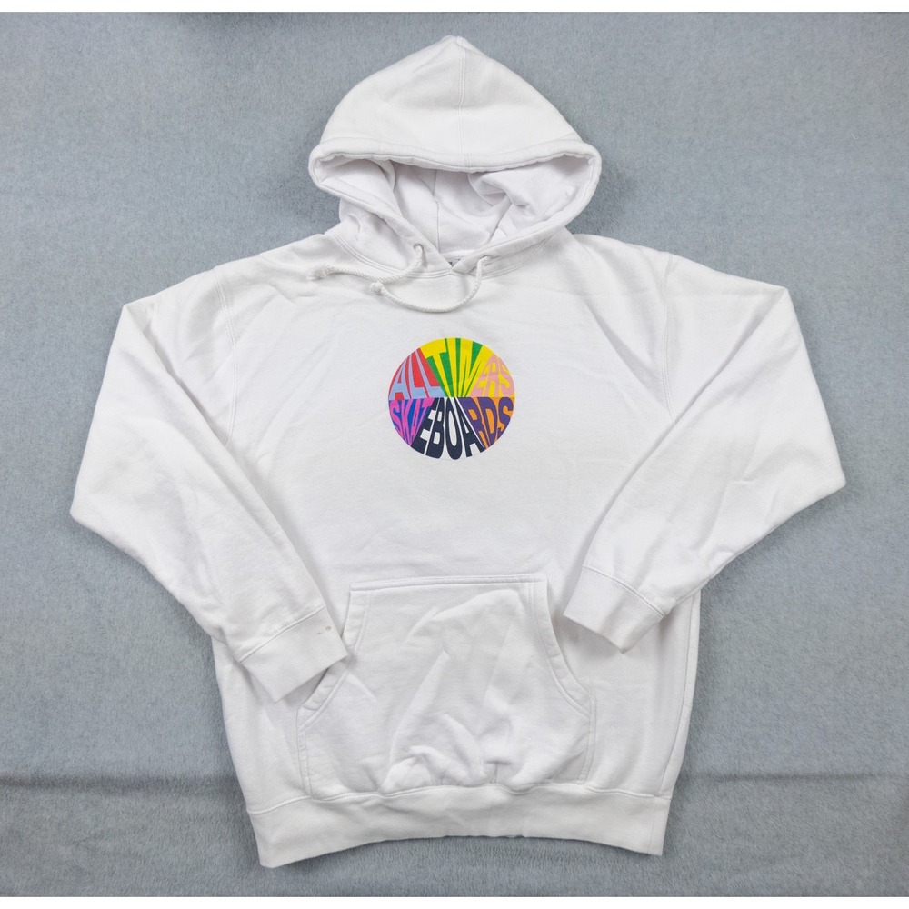 Alltimers Sweatshirt Adult Medium White Hoodie Skateboarding Streetwear Sweater